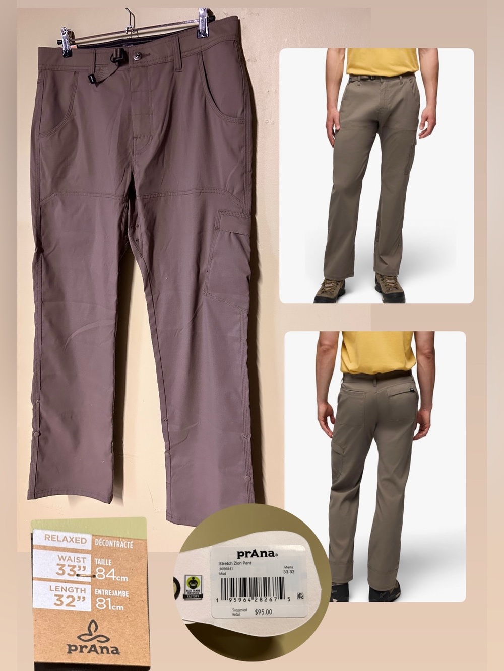 Prana Men's Cargo Pants in Taupe
